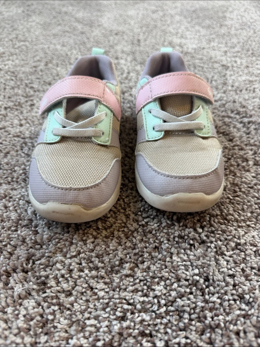 See Kai Run Neutral Sneakers with Pink and Mint Accents